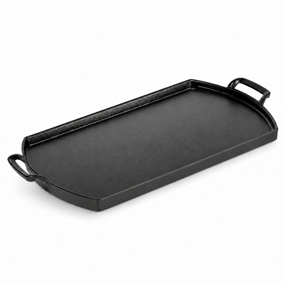 20.2-Inch Seasoned Cast Iron Double-Burner Griddle, Black